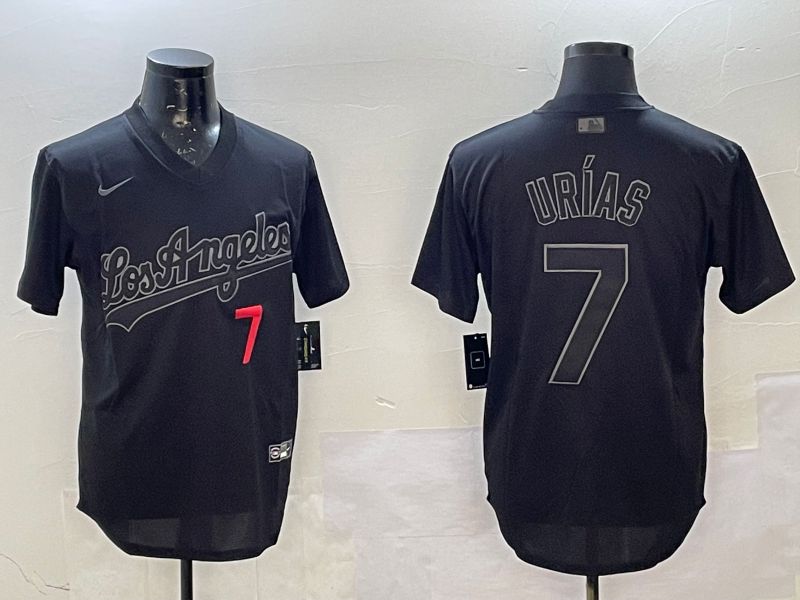 Men Los Angeles Dodgers #7 Urias Black Throwback Game 2025 Nike MLB Jersey style 02257